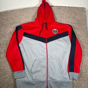 Washington Wizards NBA Zip Up Hoodie Red Gray Mens XX Large UNK Athletic